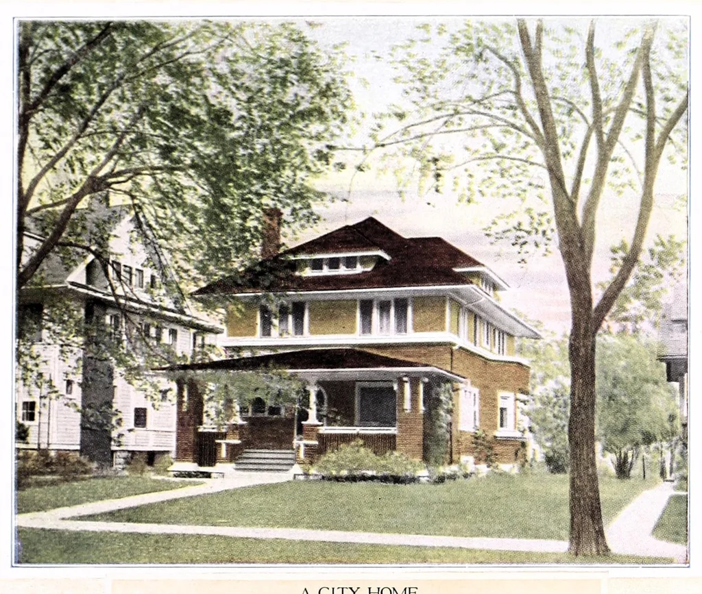 An illustration from The home beautiful elevations : a collections of practical suggestions for beautifying the home, inside and out., 1910, leaf 11