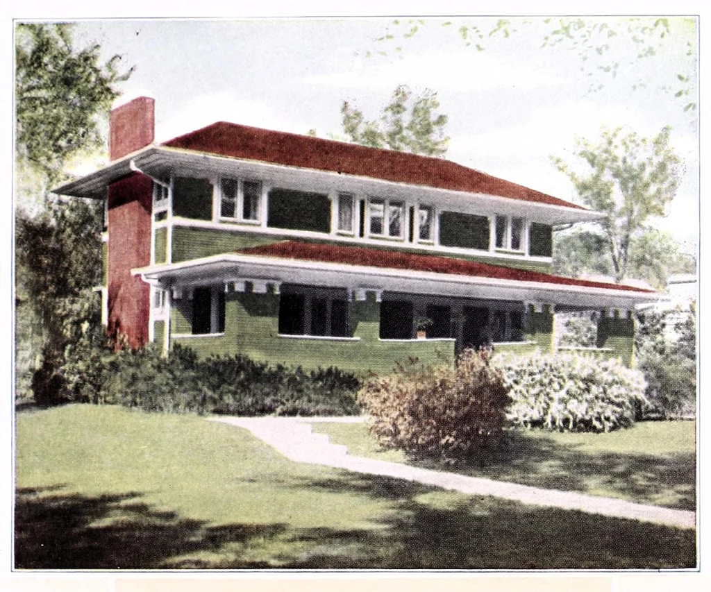 An illustration from The home beautiful elevations : a collections of practical suggestions for beautifying the home, inside and out., 1910, leaf 15