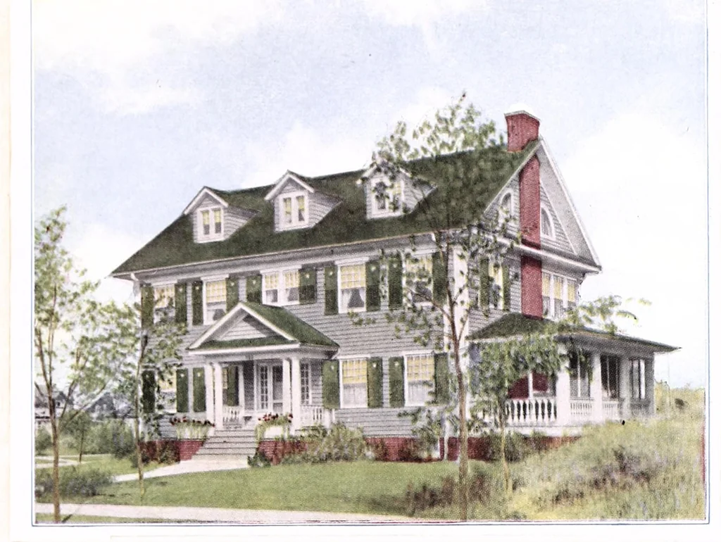 An illustration from The home beautiful elevations : a collections of practical suggestions for beautifying the home, inside and out., 1910, leaf 3