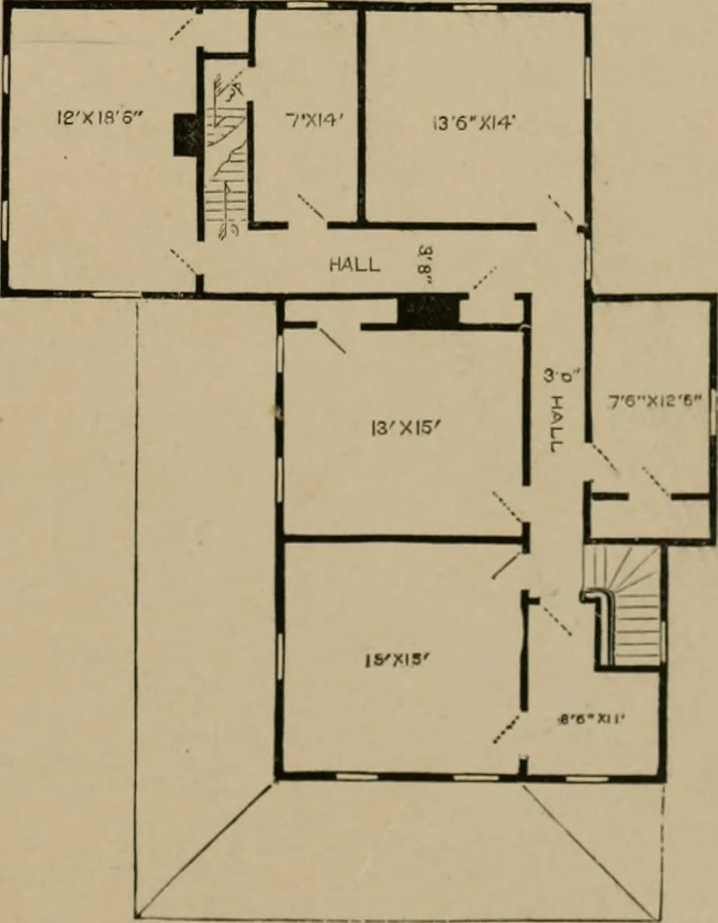 An illustration from Home building. A reliable book of facts, relative to building, living, materials, costs, at about 400 places from New York to San Francisco. Containing 42 plates and 45 original designs of buildings .., 1877, leaf 100