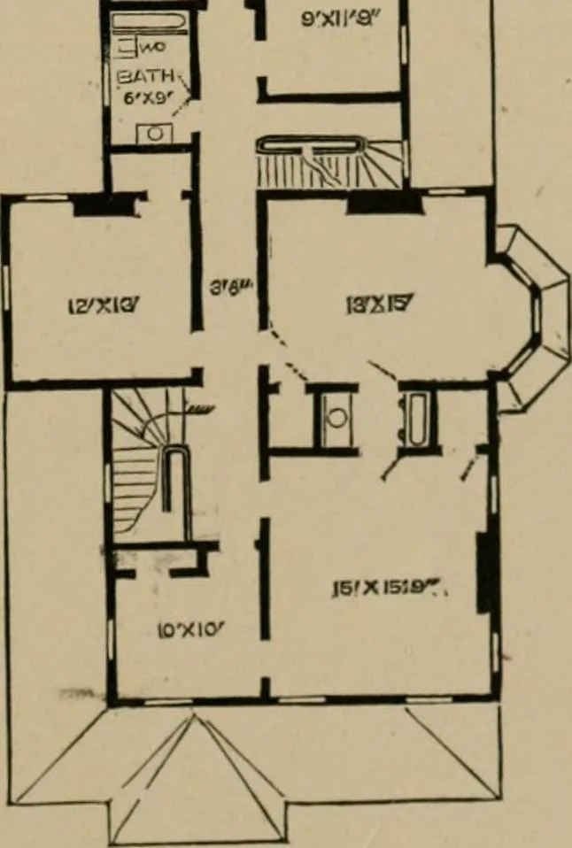 An illustration from Home building. A reliable book of facts, relative to building, living, materials, costs, at about 400 places from New York to San Francisco. Containing 42 plates and 45 original designs of buildings .., 1877, leaf 108