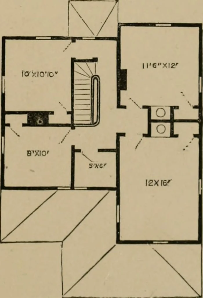 An illustration from Home building. A reliable book of facts, relative to building, living, materials, costs, at about 400 places from New York to San Francisco. Containing 42 plates and 45 original designs of buildings .., 1877, leaf 124