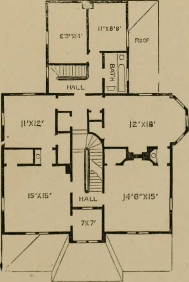 An illustration from Home building. A reliable book of facts, relative to building, living, materials, costs, at about 400 places from New York to San Francisco. Containing 42 plates and 45 original designs of buildings .., 1877, leaf 132