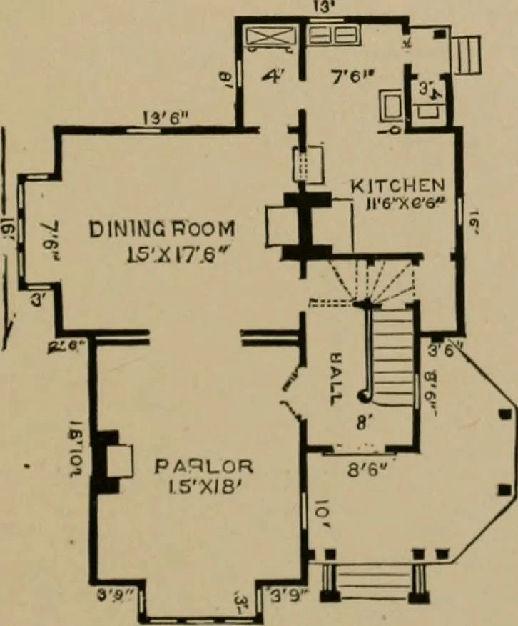 An illustration from Home building. A reliable book of facts, relative to building, living, materials, costs, at about 400 places from New York to San Francisco. Containing 42 plates and 45 original designs of buildings .., 1877, leaf 140