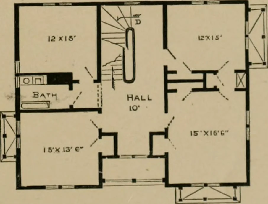 An illustration from Home building. A reliable book of facts, relative to building, living, materials, costs, at about 400 places from New York to San Francisco. Containing 42 plates and 45 original designs of buildings .., 1877, leaf 156
