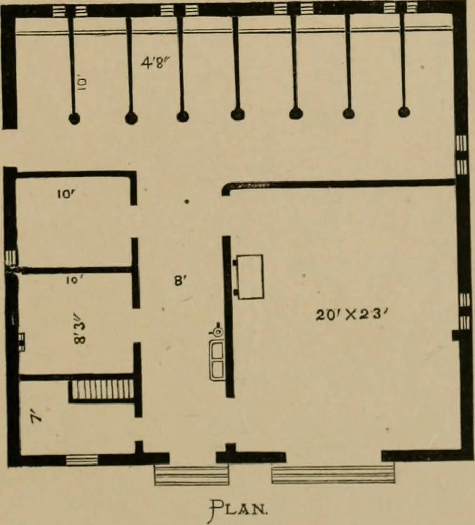 An illustration from Home building. A reliable book of facts, relative to building, living, materials, costs, at about 400 places from New York to San Francisco. Containing 42 plates and 45 original designs of buildings .., 1877, leaf 176