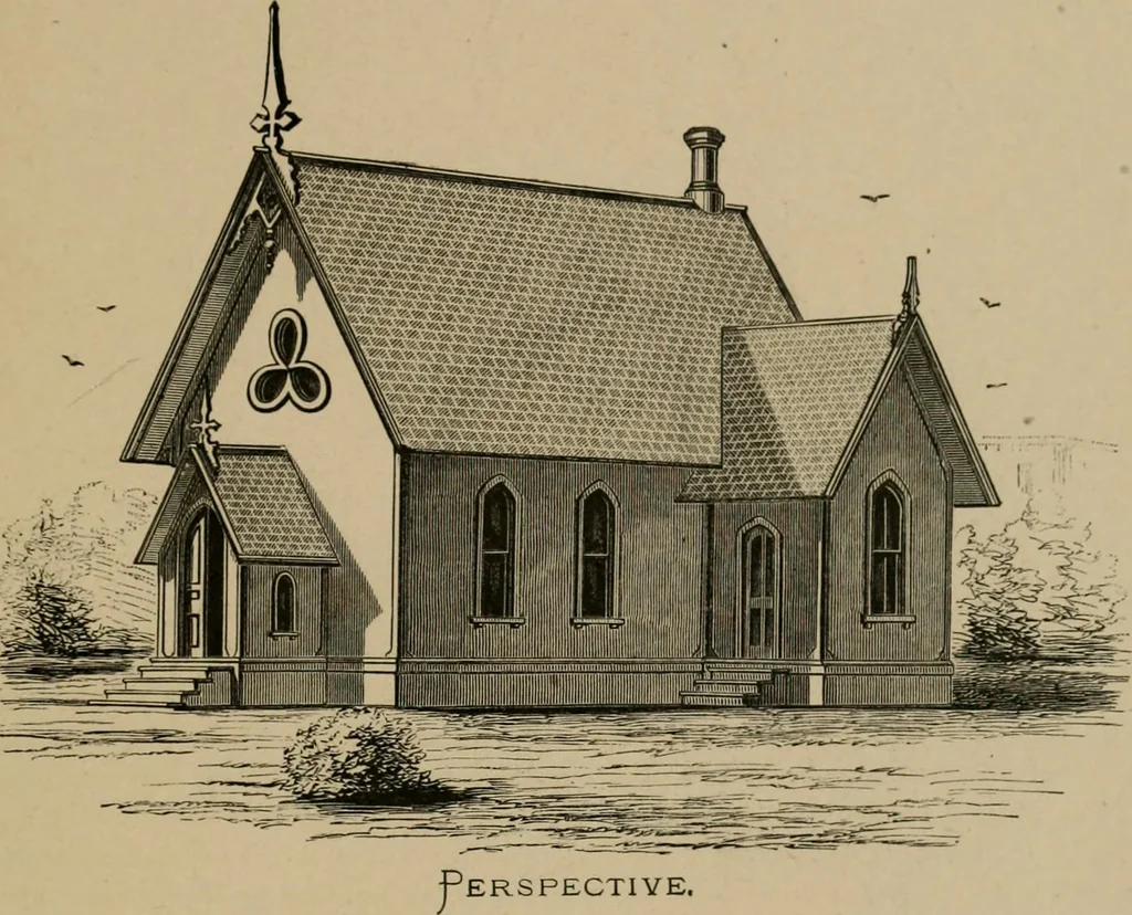 An illustration from Home building. A reliable book of facts, relative to building, living, materials, costs, at about 400 places from New York to San Francisco. Containing 42 plates and 45 original designs of buildings .., 1877, leaf 180