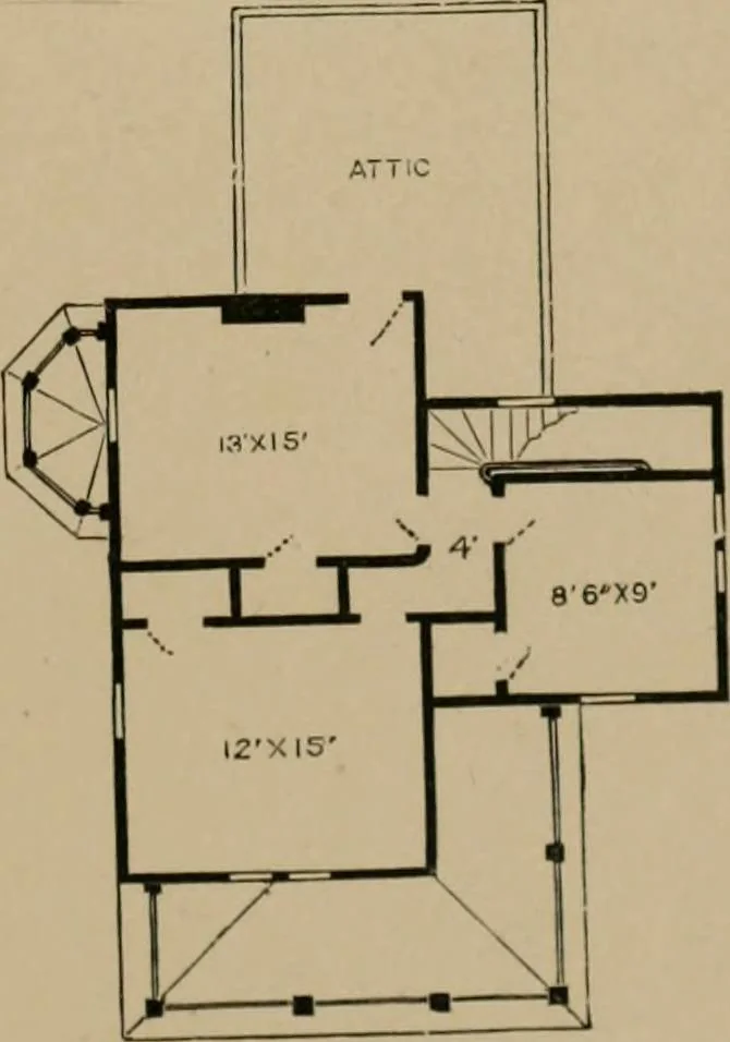 An illustration from Home building. A reliable book of facts, relative to building, living, materials, costs, at about 400 places from New York to San Francisco. Containing 42 plates and 45 original designs of buildings .., 1877, leaf 72