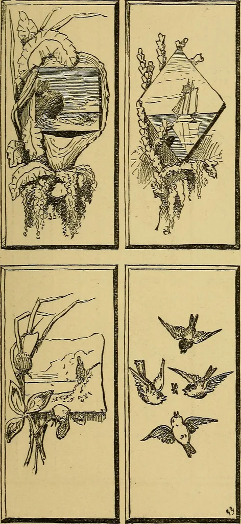 An illustration from Home decoration: art needle-work and embroidery; painting on silk, satin, and velvet; panel-painting; and wood-carving, 1881, leaf 100