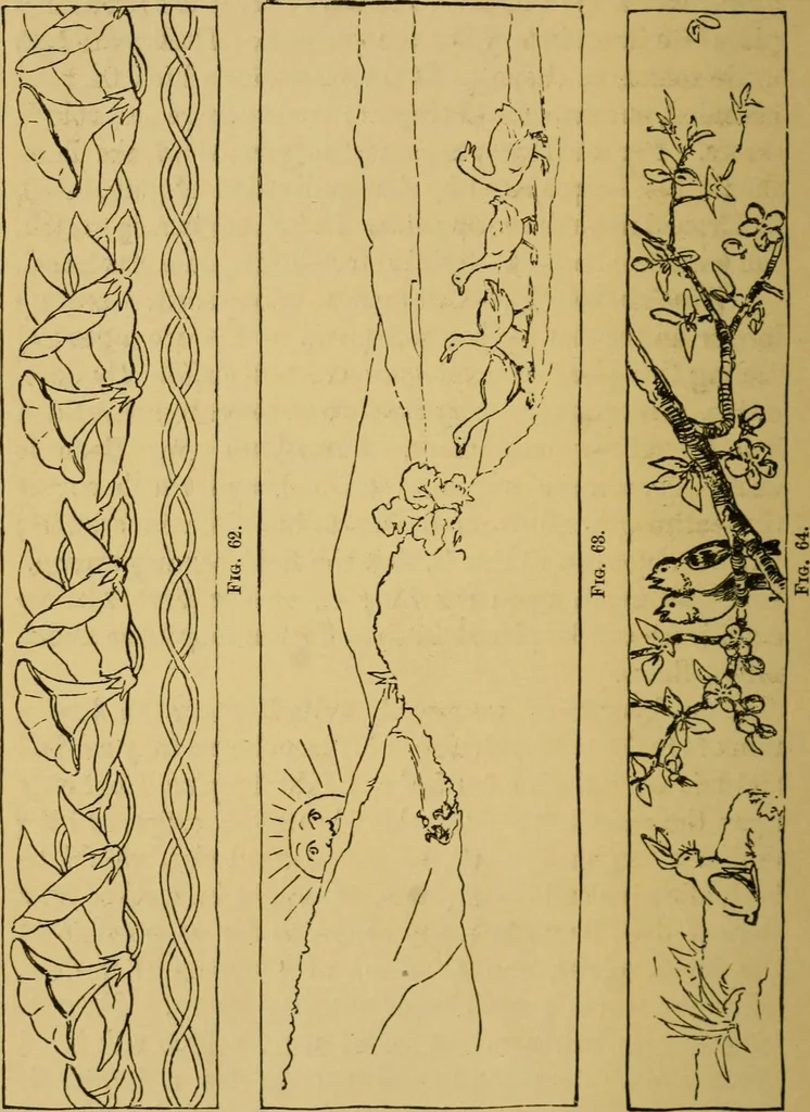 An illustration from Home decoration: art needle-work and embroidery; painting on silk, satin, and velvet; panel-painting; and wood-carving, 1881, leaf 113
