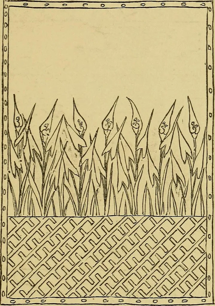 An illustration from Home decoration: art needle-work and embroidery; painting on silk, satin, and velvet; panel-painting; and wood-carving, 1881, leaf 58