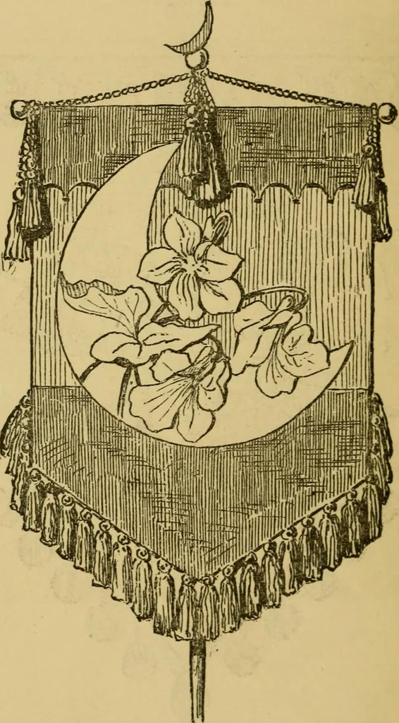 An illustration from Home decoration: art needle-work and embroidery; painting on silk, satin, and velvet; panel-painting; and wood-carving, 1881, leaf 85