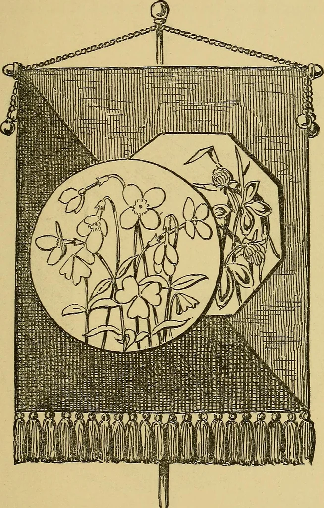 An illustration from Home decoration: art needle-work and embroidery; painting on silk, satin, and velvet; panel-painting; and wood-carving, 1881, leaf 86