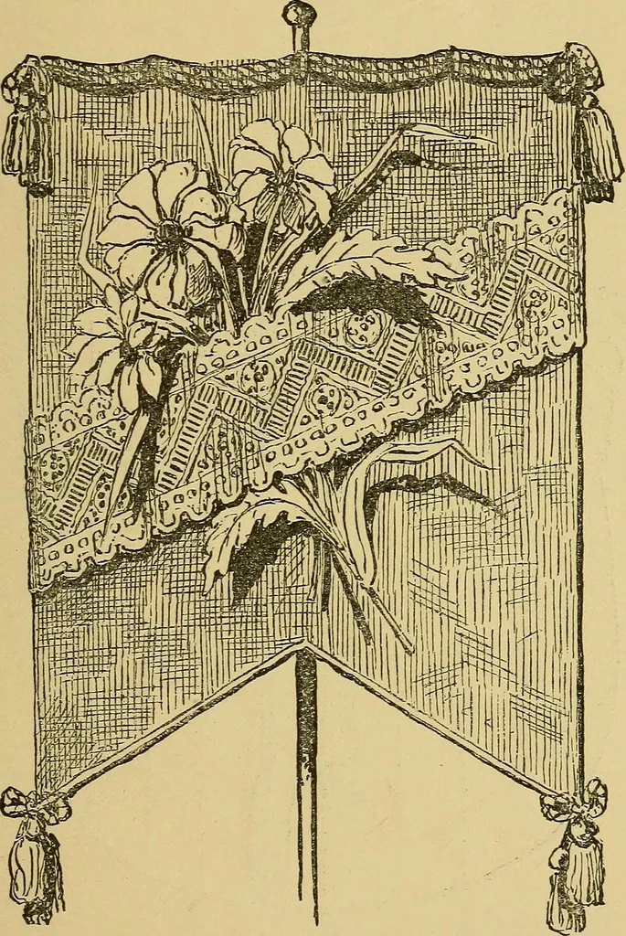 An illustration from Home decoration: art needle-work and embroidery; painting on silk, satin, and velvet; panel-painting; and wood-carving, 1881, leaf 88