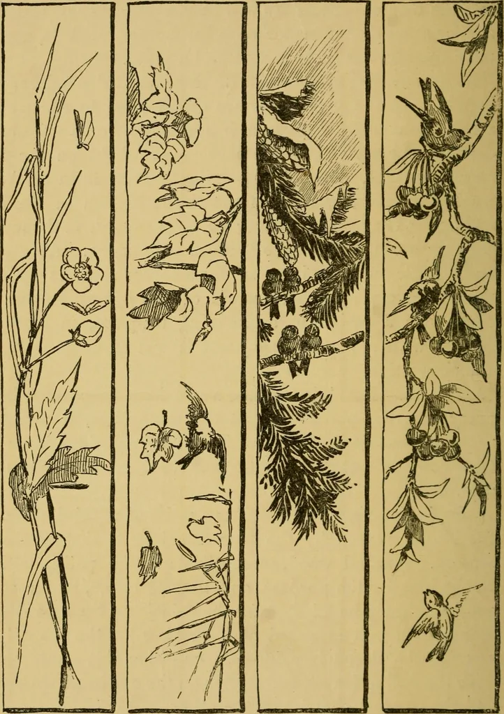 An illustration from Home decoration: art needle-work and embroidery; painting on silk, satin, and velvet; panel-painting; and wood-carving, 1881, leaf 99