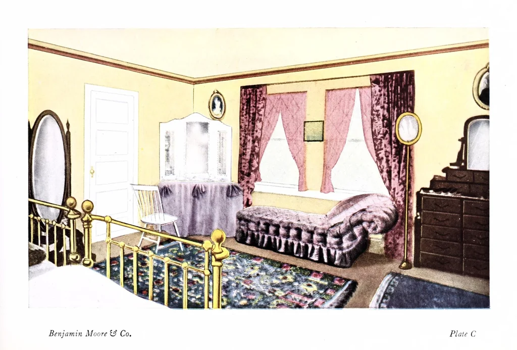 An illustration from Home decorative interior suggestions : Sani-flat, a sanitary flat oil paint., 1910, leaf 17