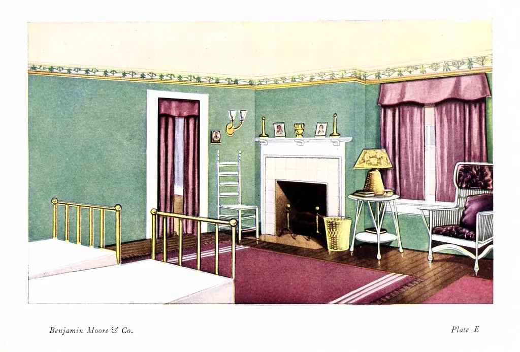 An illustration from Home decorative interior suggestions : Sani-flat, a sanitary flat oil paint., 1910, leaf 21
