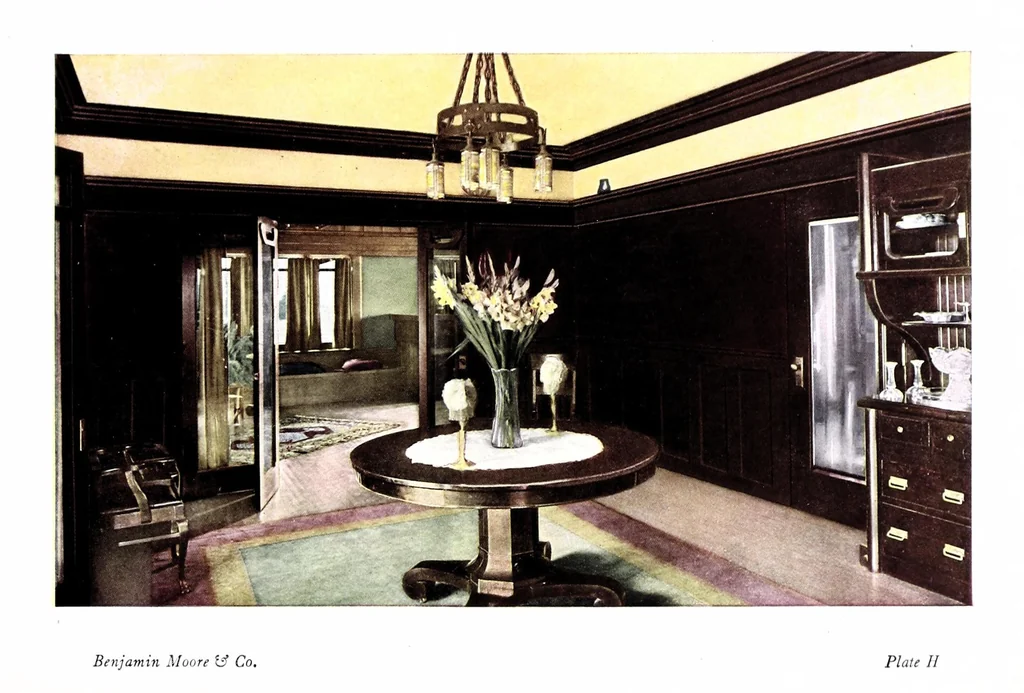 An illustration from Home decorative interior suggestions : Sani-flat, a sanitary flat oil paint., 1910, leaf 27