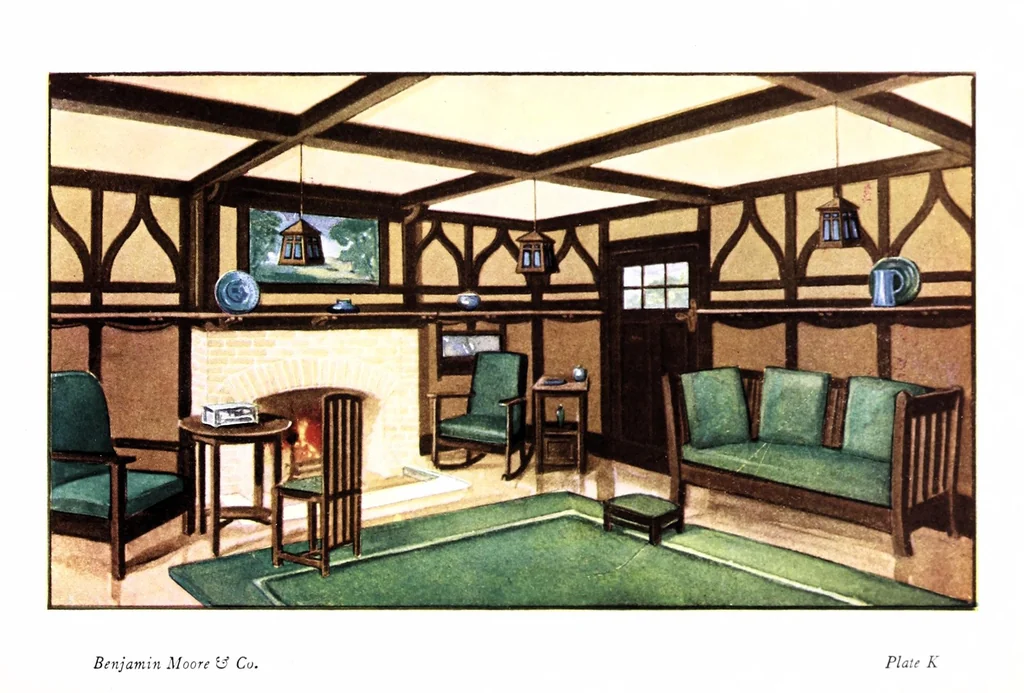 An illustration from Home decorative interior suggestions : Sani-flat, a sanitary flat oil paint., 1910, leaf 31