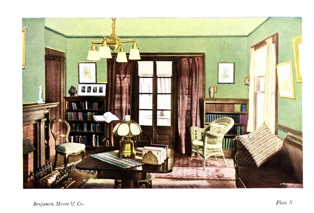 An illustration from Home decorative interior suggestions : Sani-flat, a sanitary flat oil paint., 1910, leaf 37