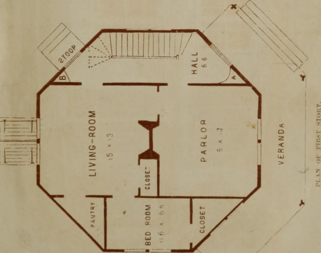 An illustration from A home for all; or, The gravel wall and octagon mode of building .., 1854, leaf 6