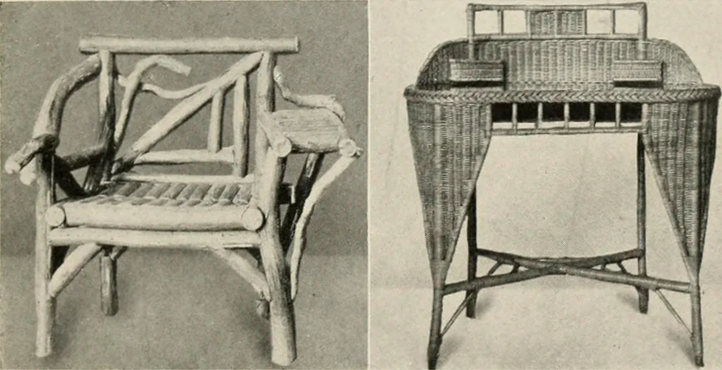 An illustration from Home furnishing; facts and figures about furniture, carpets and rugs, lamps and lighting fixtures, wall papers, window shades and draperies, tapestries, etc., 1913, leaf 174