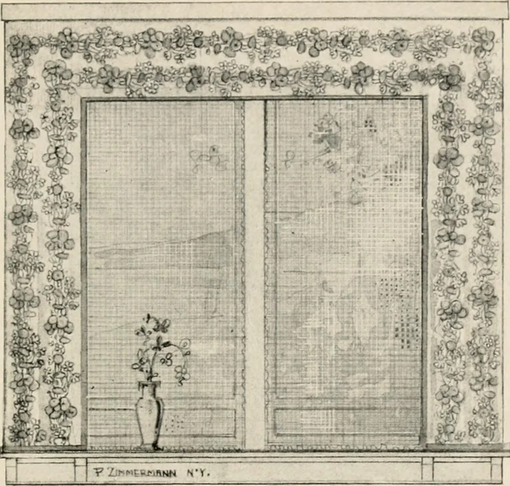 An illustration from Home furnishing; facts and figures about furniture, carpets and rugs, lamps and lighting fixtures, wall papers, window shades and draperies, tapestries, etc., 1913, leaf 188