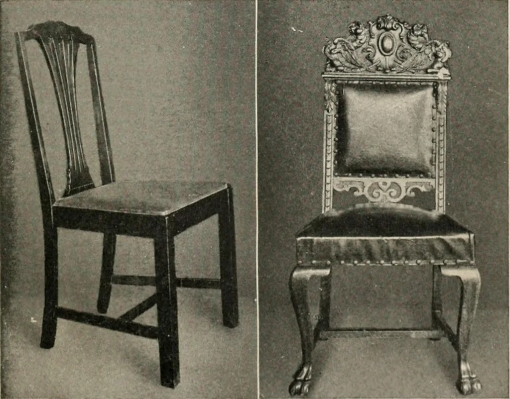 An illustration from Home furnishing; facts and figures about furniture, carpets and rugs, lamps and lighting fixtures, wall papers, window shades and draperies, tapestries, etc., 1913, leaf 24