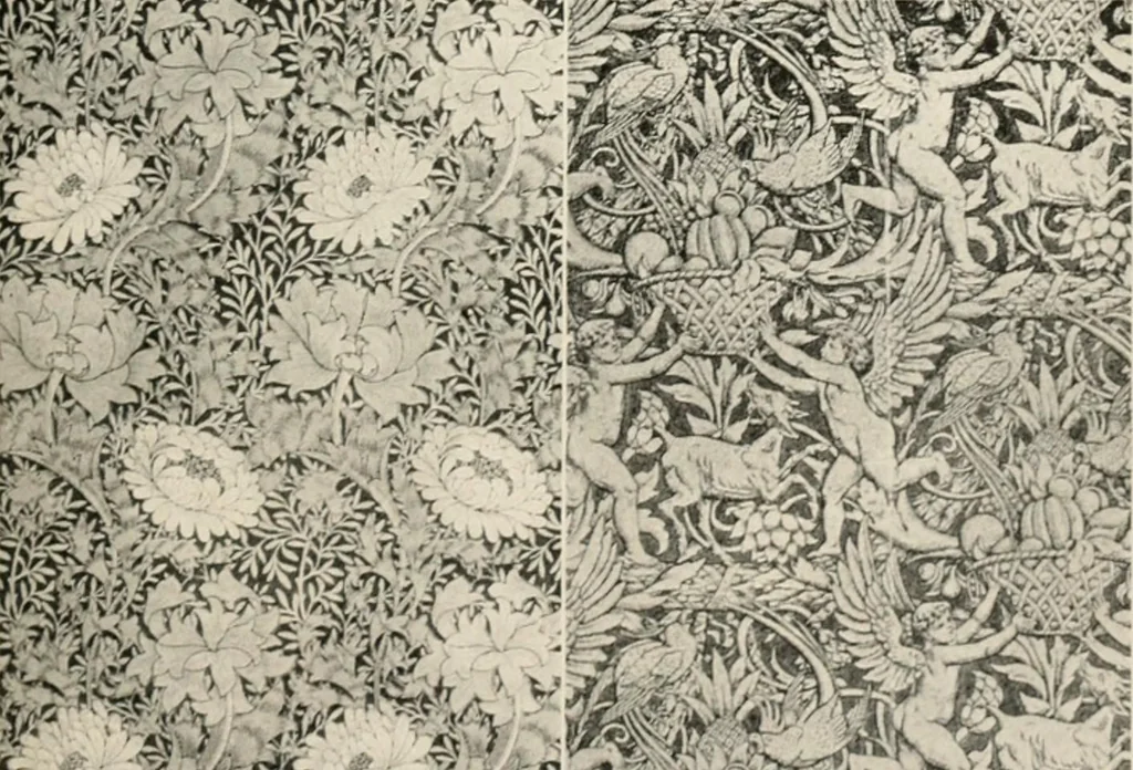 An illustration from Home furnishing; facts and figures about furniture, carpets and rugs, lamps and lighting fixtures, wall papers, window shades and draperies, tapestries, etc., 1913, leaf 246