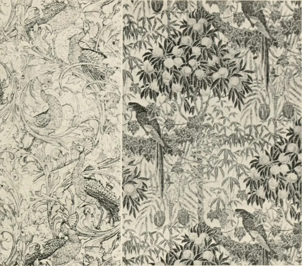 An illustration from Home furnishing; facts and figures about furniture, carpets and rugs, lamps and lighting fixtures, wall papers, window shades and draperies, tapestries, etc., 1913, leaf 250