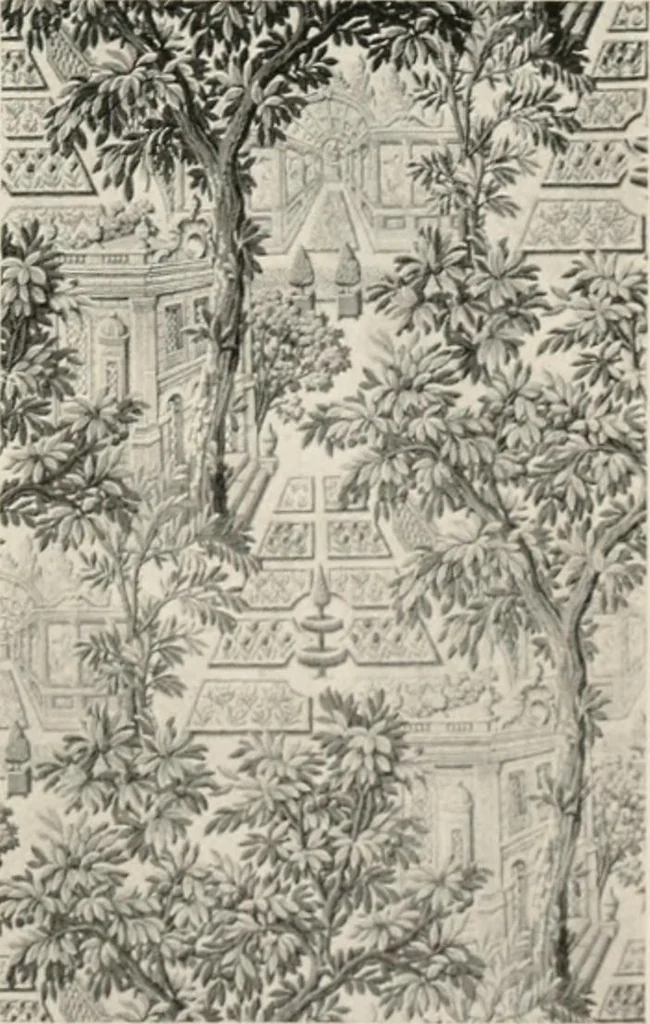An illustration from Home furnishing; facts and figures about furniture, carpets and rugs, lamps and lighting fixtures, wall papers, window shades and draperies, tapestries, etc., 1913, leaf 254