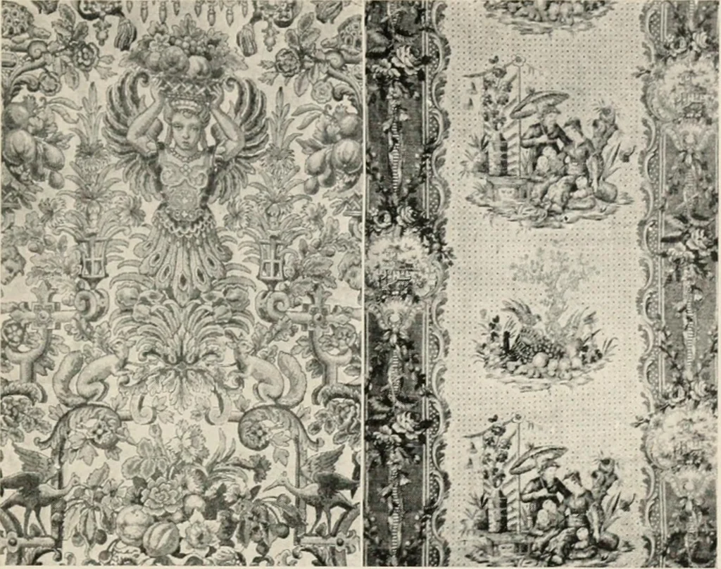 An illustration from Home furnishing; facts and figures about furniture, carpets and rugs, lamps and lighting fixtures, wall papers, window shades and draperies, tapestries, etc., 1913, leaf 264