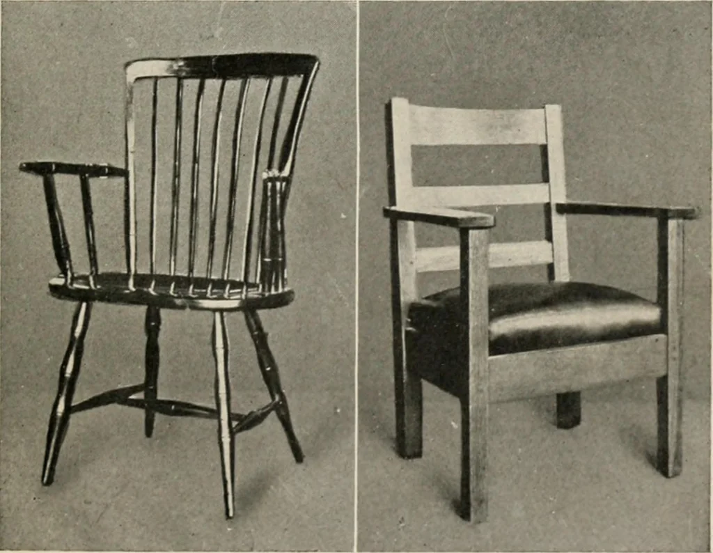 An illustration from Home furnishing; facts and figures about furniture, carpets and rugs, lamps and lighting fixtures, wall papers, window shades and draperies, tapestries, etc., 1913, leaf 30