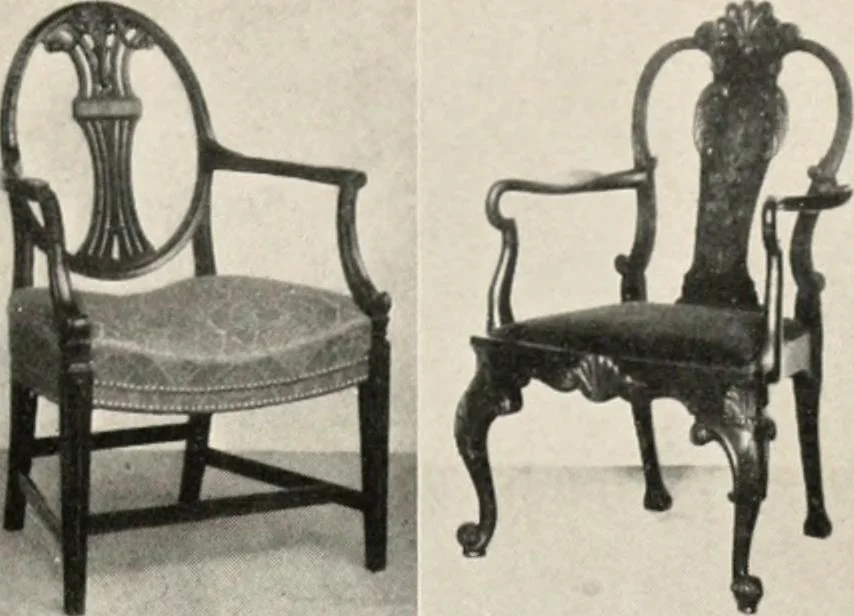 An illustration from Home furnishing; facts and figures about furniture, carpets and rugs, lamps and lighting fixtures, wall papers, window shades and draperies, tapestries, etc., 1913, leaf 38
