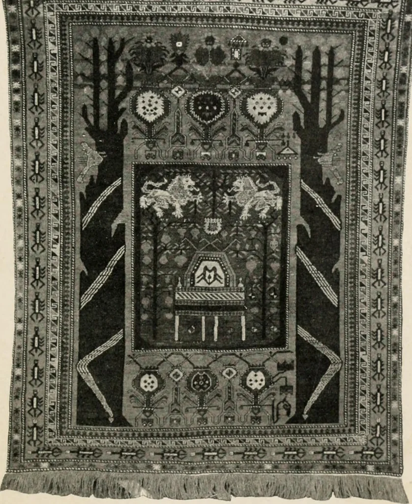 An illustration from Home furnishing; facts and figures about furniture, carpets and rugs, lamps and lighting fixtures, wall papers, window shades and draperies, tapestries, etc., 1913, leaf 46