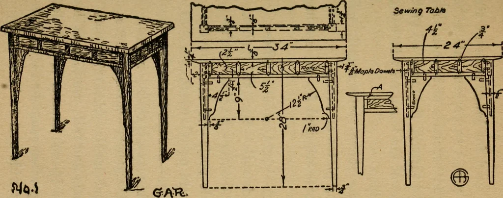 An illustration from Home furniture making, for amateur wood workers, manual training schools and students .., 1910, leaf 48