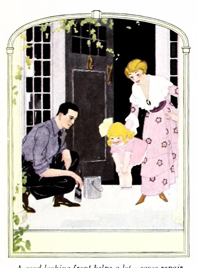 An illustration from The home painting manual: a complete handbook on home painting and decorating, full information about paints and varnishes and their application …, 1922, leaf 171