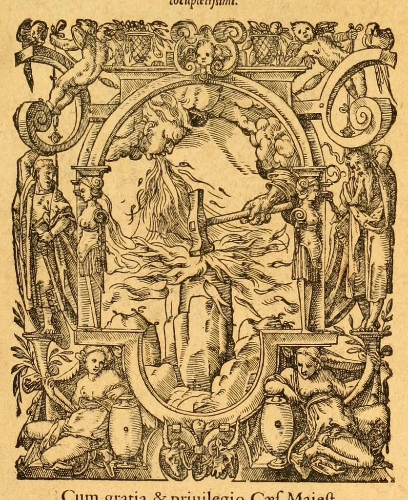 An illustration from Homeri quæ extant omnia : Ilias, Odyssea, Batrachomyomachia, Hymni, poematia aliquot cum Latina versione omnium quæ circumferuntur emendatiss. aliquot locis iam castigatiore. Perpetuis item iustisque in Iliada simul & Odysseam Io. Spondani Mauleonensis commentariis. Pindari quinetiam Thebani Epitome Iliados Latinis versib. & Daretis Phrygij de bello Troiane libri, à Corn. Nepote eleganter Latino versi carmine. Indices Homeri textus & commentariorum locupletissimi, 1606, leaf 7