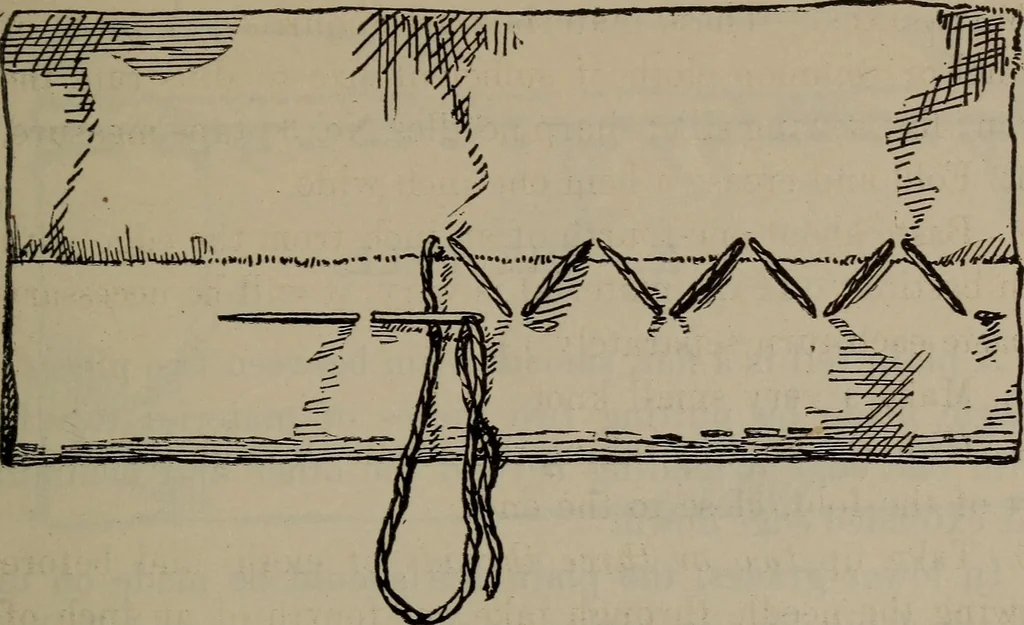 An illustration from Home and school sewing, 1901, leaf 50