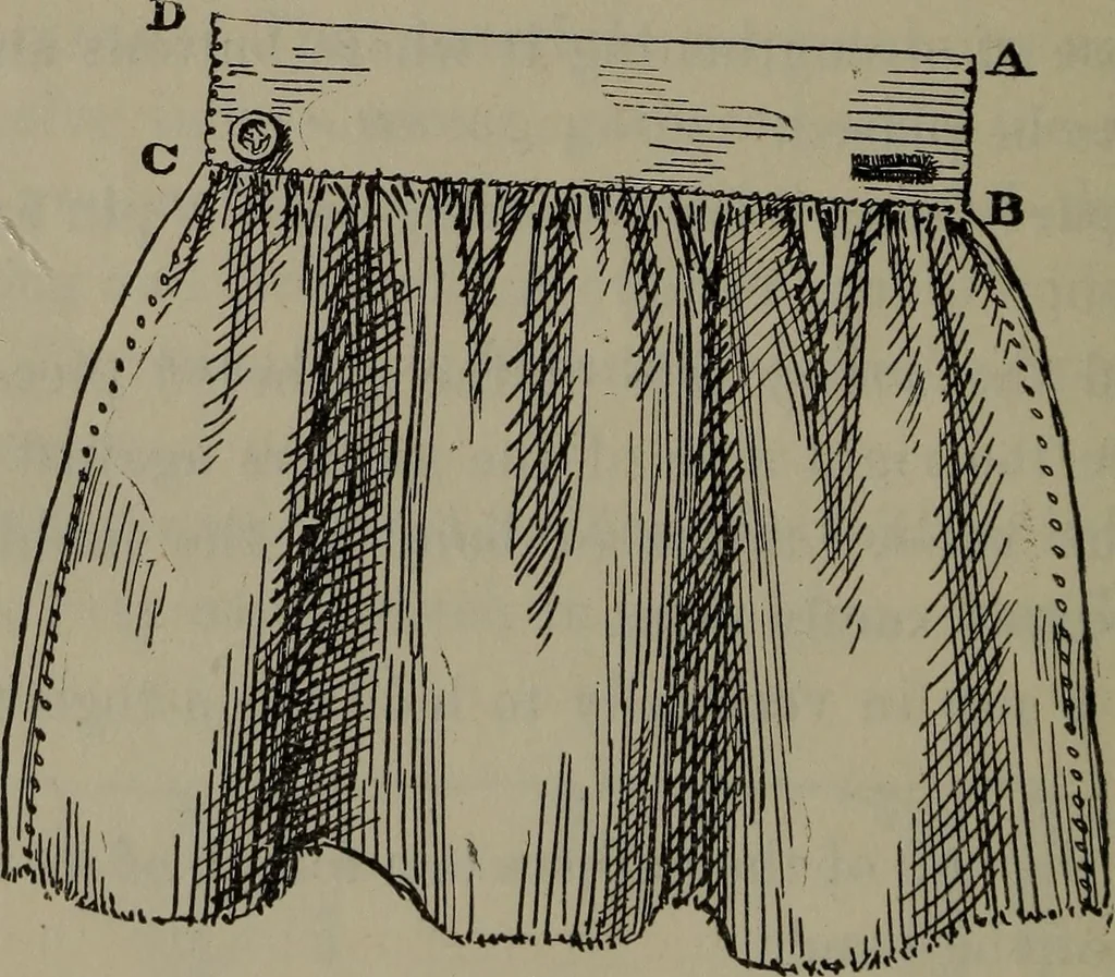 An illustration from Home and school sewing, 1901, leaf 93