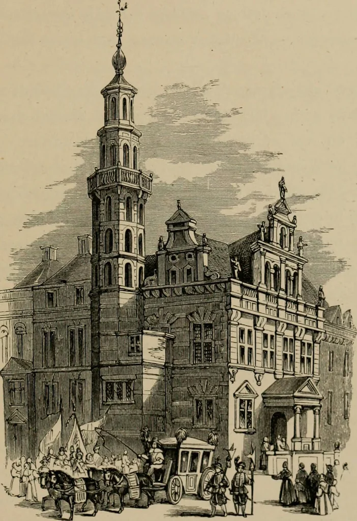 An illustration from Homes, haunts, and works of Rubens, Vandyke, Rembrandt, and Cuyp; the Dutch genre-painters; Michael Angelo and Raffaelle. Being a series of art-rambles in Belgium, Holland and Italy, 1872, leaf 166