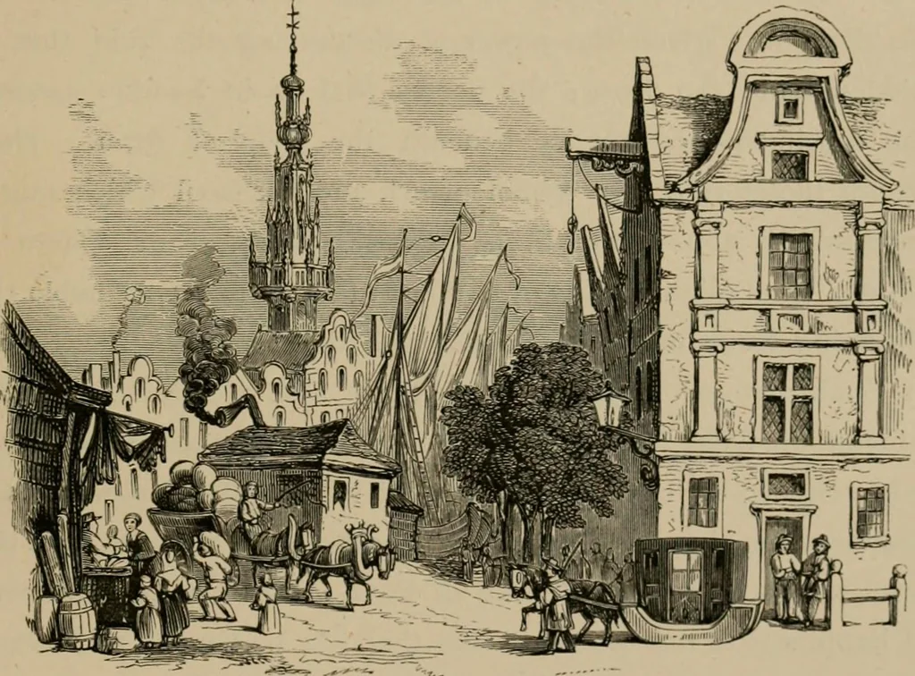 An illustration from Homes, haunts, and works of Rubens, Vandyke, Rembrandt, and Cuyp; the Dutch genre-painters; Michael Angelo and Raffaelle. Being a series of art-rambles in Belgium, Holland and Italy, 1872, leaf 180