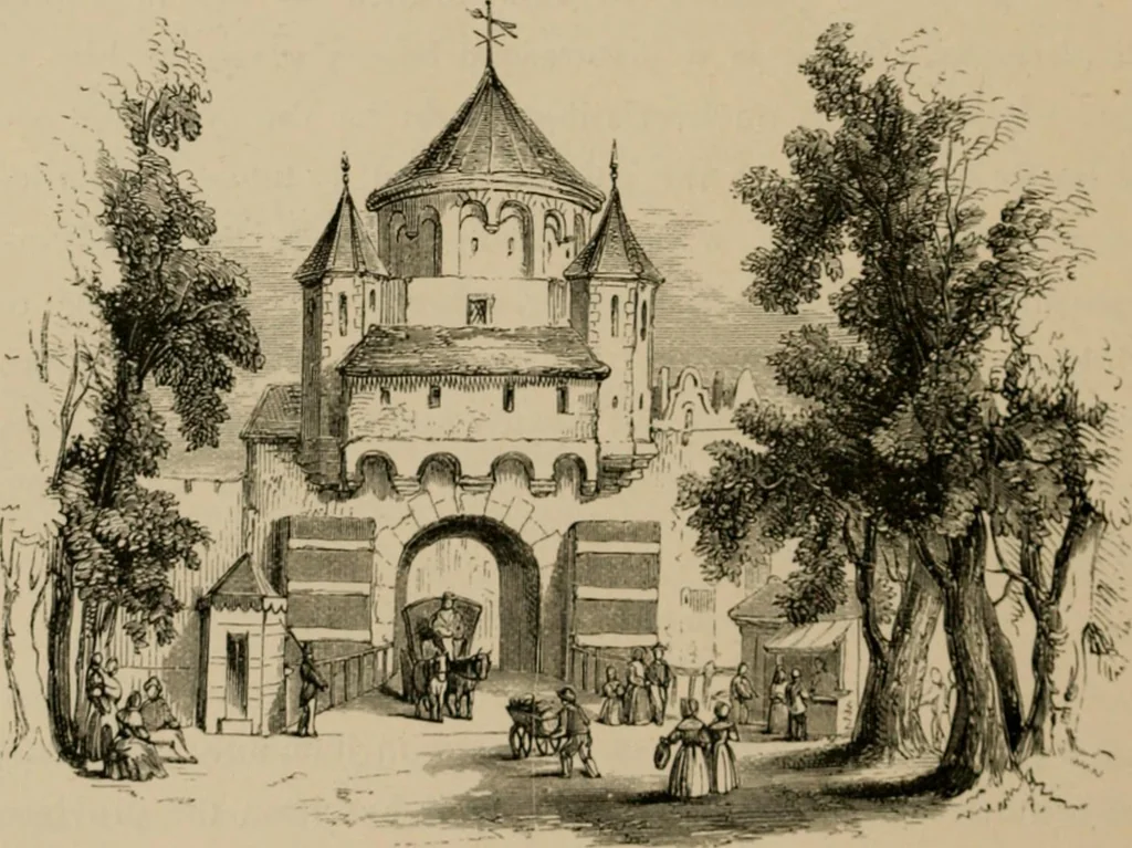 An illustration from Homes, haunts, and works of Rubens, Vandyke, Rembrandt, and Cuyp; the Dutch genre-painters; Michael Angelo and Raffaelle. Being a series of art-rambles in Belgium, Holland and Italy, 1872, leaf 217