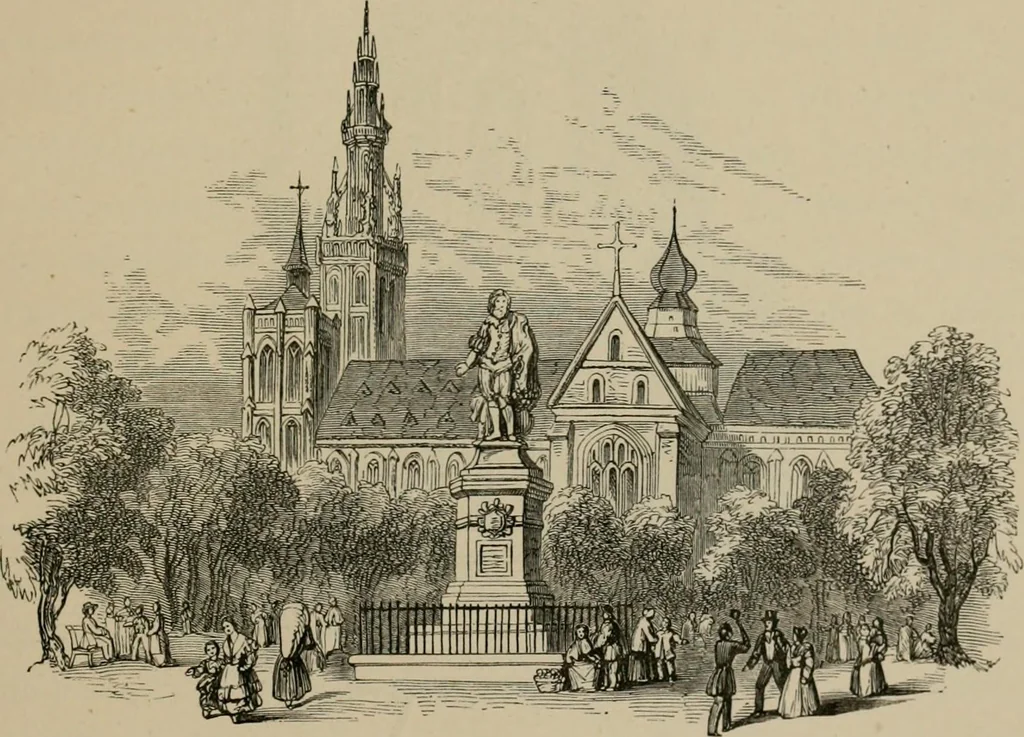An illustration from Homes, haunts, and works of Rubens, Vandyke, Rembrandt, and Cuyp; the Dutch genre-painters; Michael Angelo and Raffaelle. Being a series of art-rambles in Belgium, Holland and Italy, 1872, leaf 50