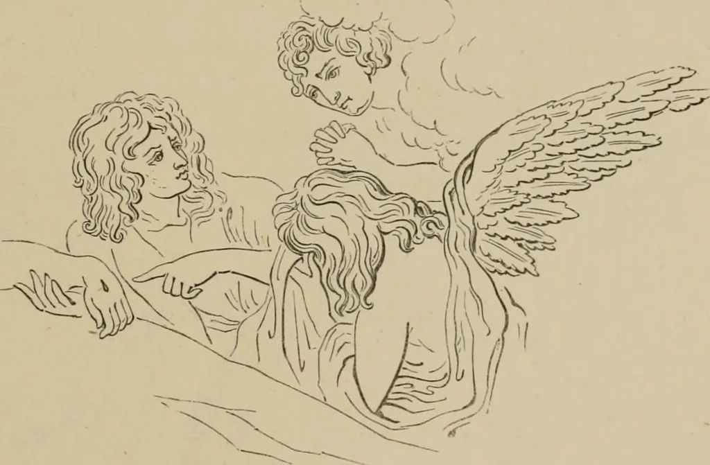An illustration from Homes, haunts, and works of Rubens, Vandyke, Rembrandt, and Cuyp; the Dutch genre-painters; Michael Angelo and Raffaelle. Being a series of art-rambles in Belgium, Holland and Italy, 1872, leaf 74