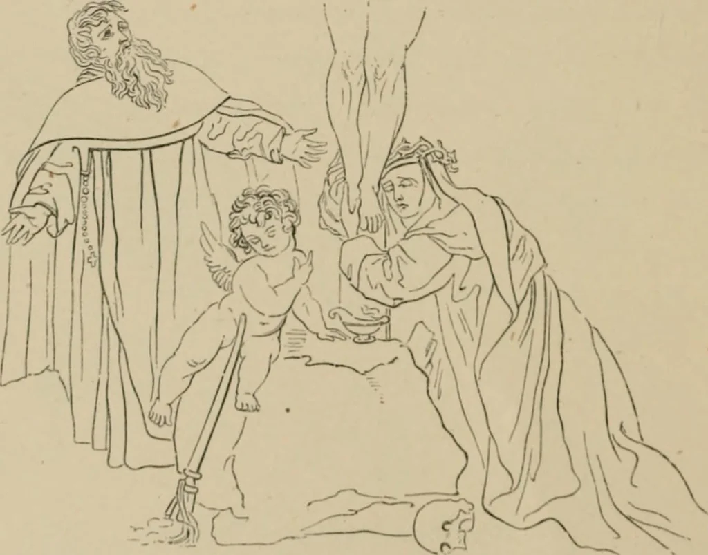 An illustration from Homes, haunts, and works of Rubens, Vandyke, Rembrandt, and Cuyp; the Dutch genre-painters; Michael Angelo and Raffaelle. Being a series of art-rambles in Belgium, Holland and Italy, 1872, leaf 75