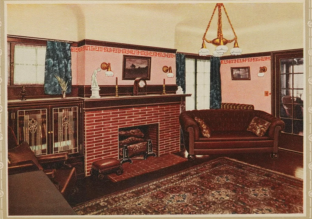 An illustration from Homes healthful and beautiful : sane & sanitary decoration of homes, illustrated with designs in Alabastine tints with descriptive letter press, 1906, leaf 28