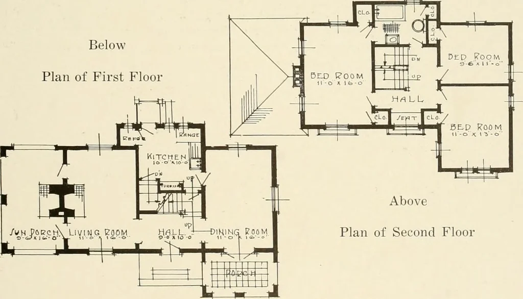 An illustration from Homes of moderate size; a collection of photographs and plans of modern suburban and country homes, following the colonial, Italian and English architectural styles, and arranged accordingly, 1921, leaf 104