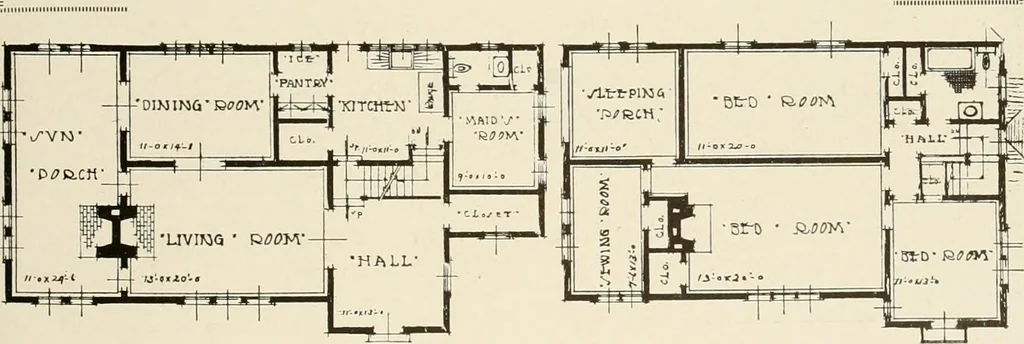An illustration from Homes of moderate size; a collection of photographs and plans of modern suburban and country homes, following the colonial, Italian and English architectural styles, and arranged accordingly, 1921, leaf 106