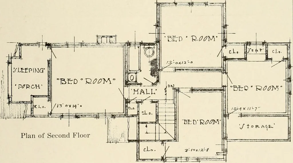 An illustration from Homes of moderate size; a collection of photographs and plans of modern suburban and country homes, following the colonial, Italian and English architectural styles, and arranged accordingly, 1921, leaf 112